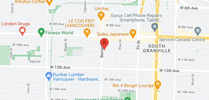 map of 111 1790 W 10TH AVENUE